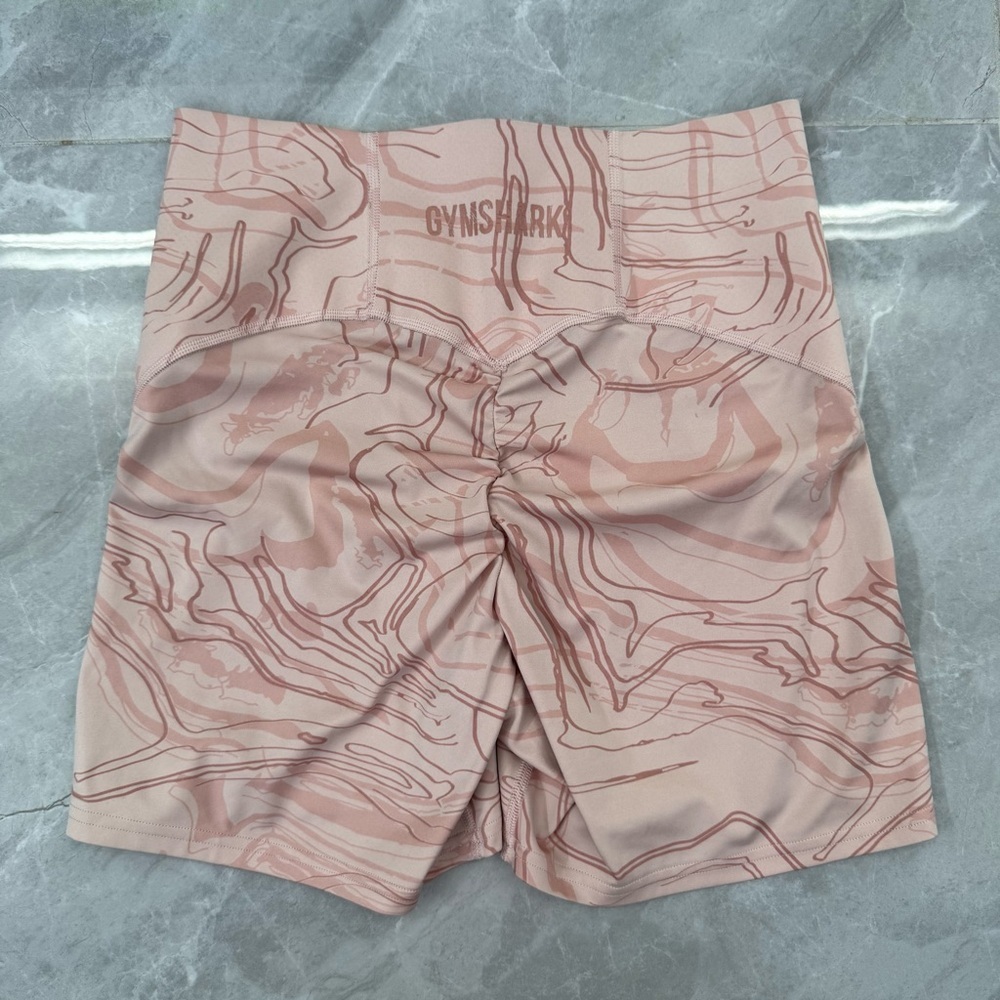 Women’s Gymshark Marbled Biker Shorts Butt Scrunch Lifting Training Size Large - Picture 6 of 14